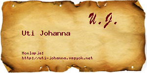 Uti Johanna névjegykártya